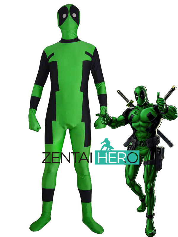 NEW Green Lantern & Deadpool Spandex Superhero Costume
